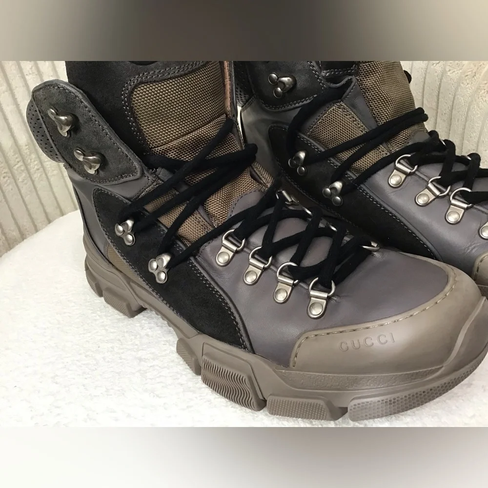 Gucci Men's Boots in Gray and Tan